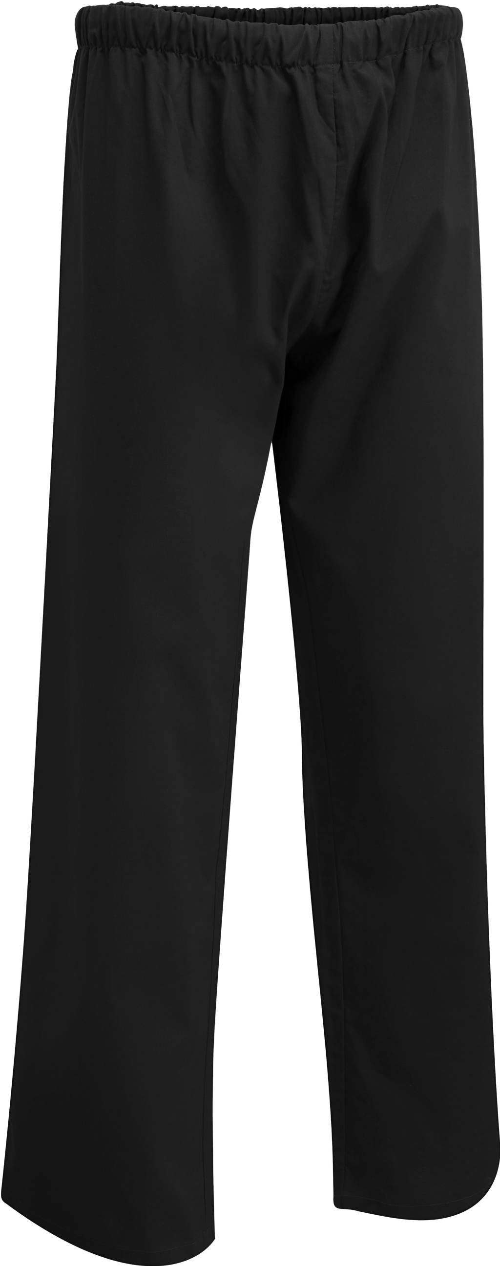 Black solid-color pull-on pants with an elasticized waistband and a straight-leg relaxed fit.
